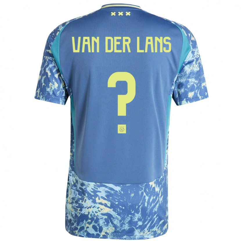 Danxen Mænd Mylo Van Der Lans #0 Grå Blå Gul Udebane Spillertrøjer 2024/25 Trøje T-Shirt