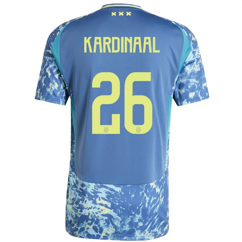 Danxen Mænd Isa Kardinaal #26 Grå Blå Gul Udebane Spillertrøjer 2024/25 Trøje T-Shirt