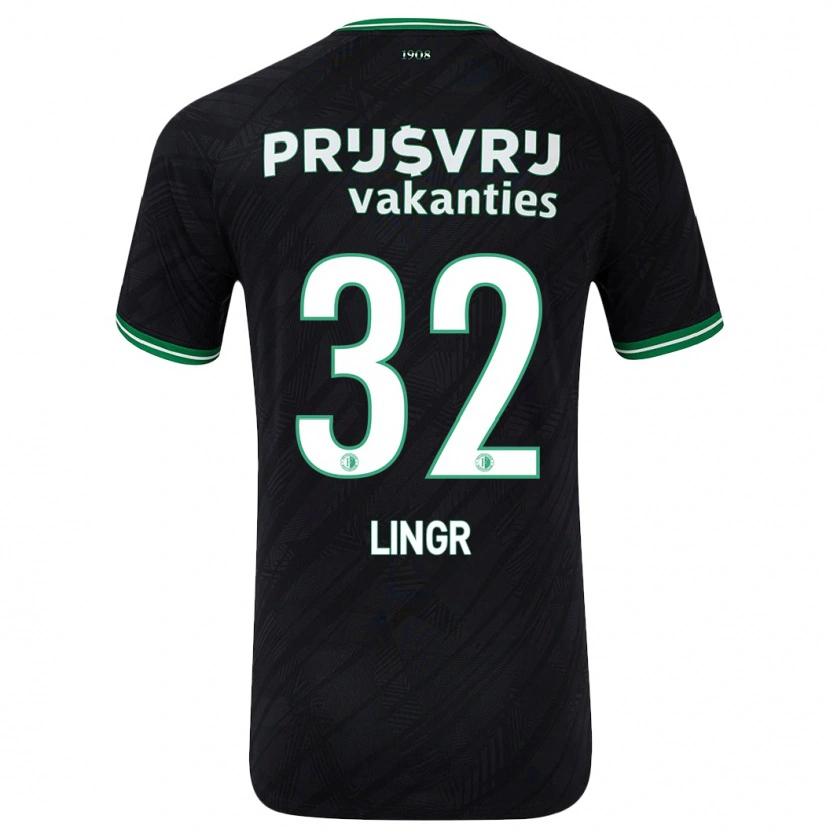 Danxen Mænd Ondrej Lingr #32 Sort Grøn Udebane Spillertrøjer 2024/25 Trøje T-Shirt