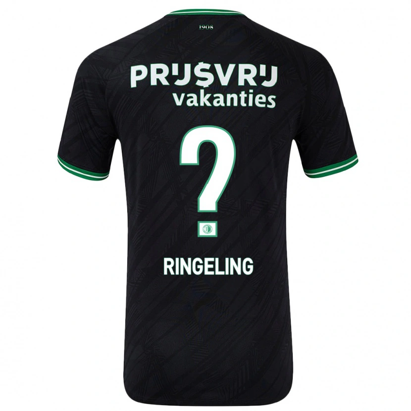 Danxen Mænd Sam Ringeling #0 Sort Grøn Udebane Spillertrøjer 2024/25 Trøje T-Shirt