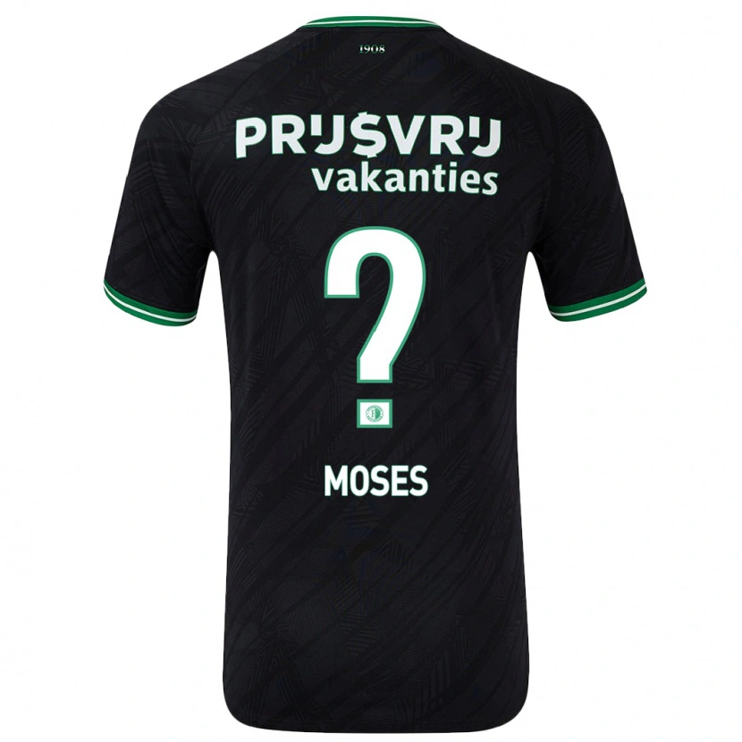 Danxen Mænd Troy Moses #0 Sort Grøn Udebane Spillertrøjer 2024/25 Trøje T-Shirt