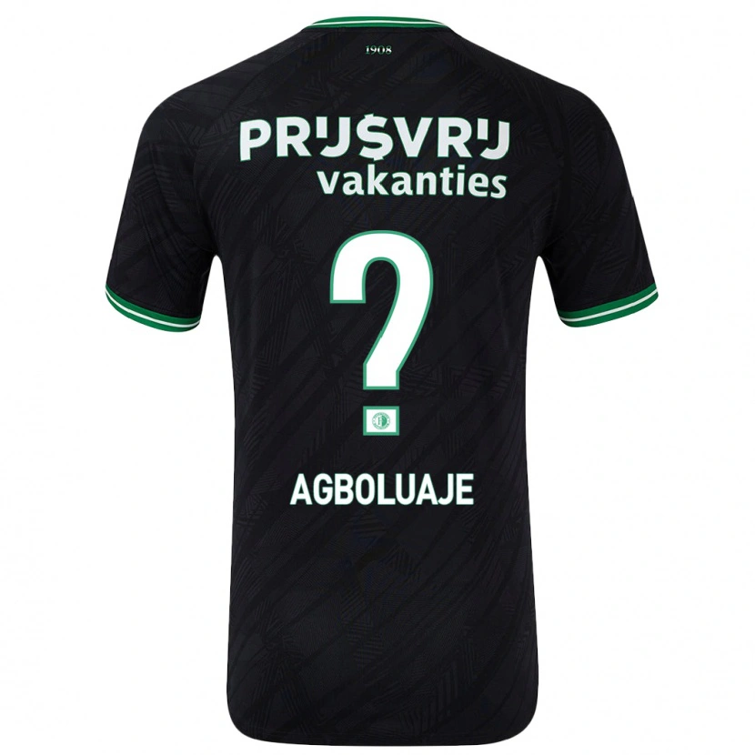 Danxen Mænd Hakeem Agboluaje #0 Sort Grøn Udebane Spillertrøjer 2024/25 Trøje T-Shirt