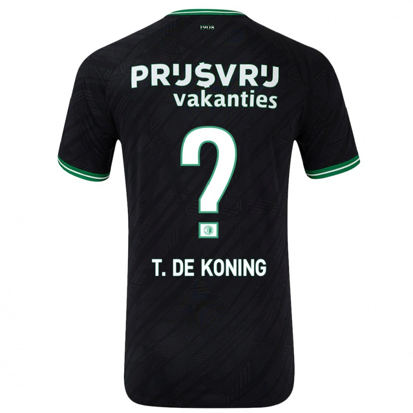 Danxen Mænd Tim De Koning #0 Sort Grøn Udebane Spillertrøjer 2024/25 Trøje T-Shirt
