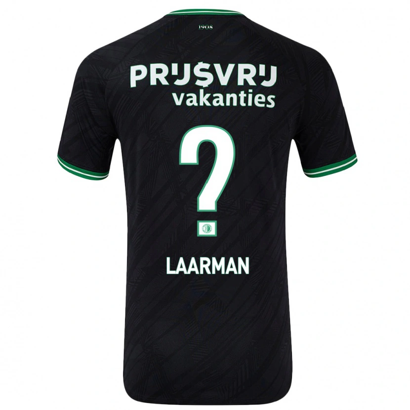 Danxen Mænd Jimmi Laarman #0 Sort Grøn Udebane Spillertrøjer 2024/25 Trøje T-Shirt