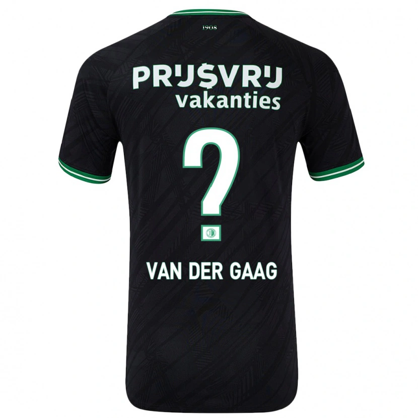 Danxen Mænd Bo Van Der Gaag #0 Sort Grøn Udebane Spillertrøjer 2024/25 Trøje T-Shirt