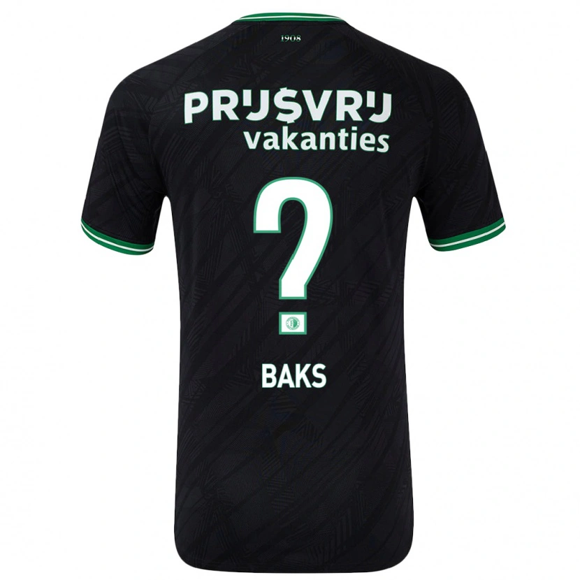 Danxen Mænd Finn Baks #0 Sort Grøn Udebane Spillertrøjer 2024/25 Trøje T-Shirt