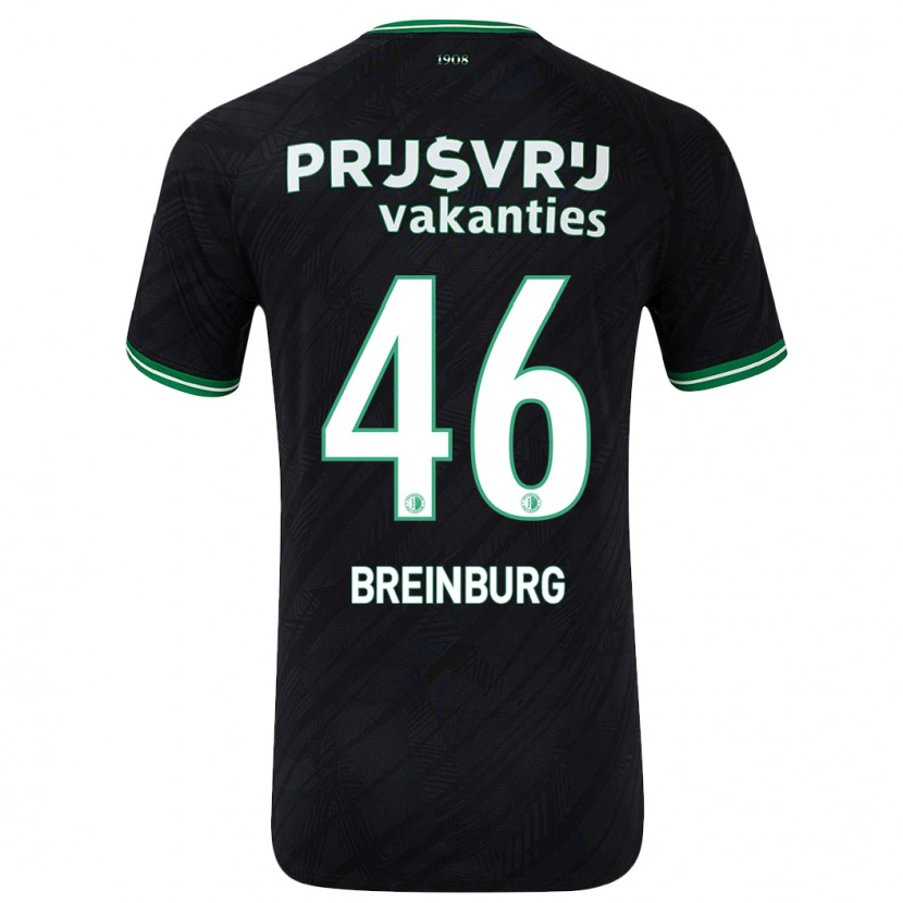 Danxen Mænd Rainey Breinburg #46 Sort Grøn Udebane Spillertrøjer 2024/25 Trøje T-Shirt