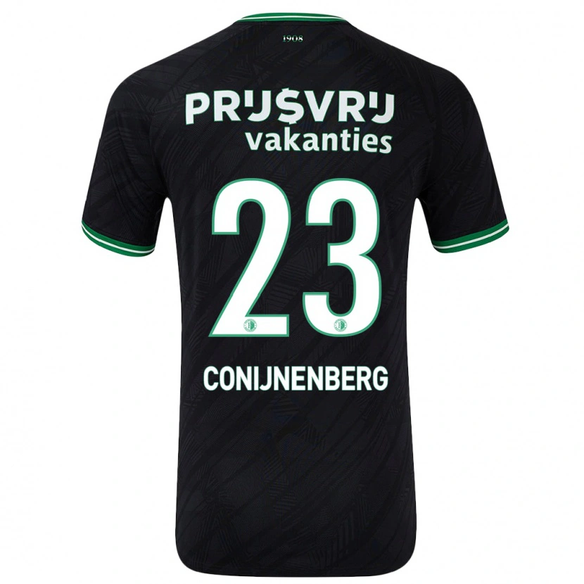 Danxen Mænd Jada Conijnenberg #23 Sort Grøn Udebane Spillertrøjer 2024/25 Trøje T-Shirt