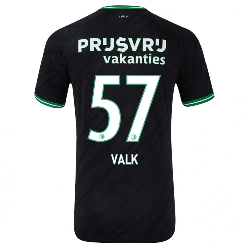 Danxen Mænd Sem Valk #57 Sort Grøn Udebane Spillertrøjer 2024/25 Trøje T-Shirt