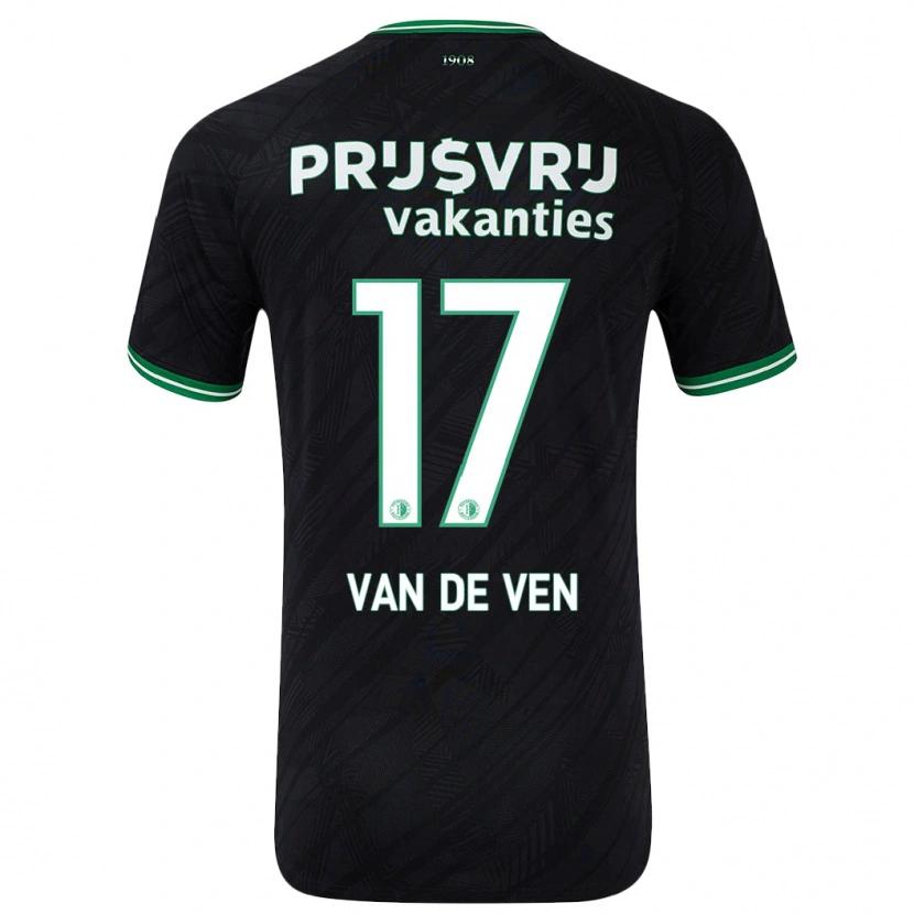 Danxen Mænd Zoi Van De Ven #17 Sort Grøn Udebane Spillertrøjer 2024/25 Trøje T-Shirt