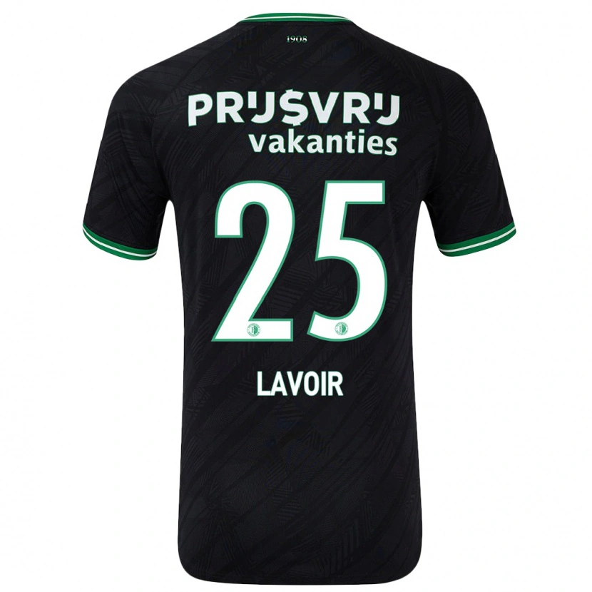 Danxen Mænd Romee Van De Lavoir #25 Sort Grøn Udebane Spillertrøjer 2024/25 Trøje T-Shirt
