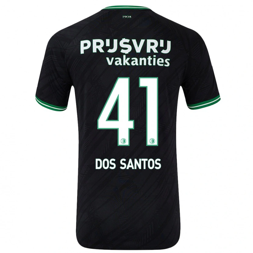 Danxen Mænd Giuliany Ben-David Dos Santos #41 Sort Grøn Udebane Spillertrøjer 2024/25 Trøje T-Shirt