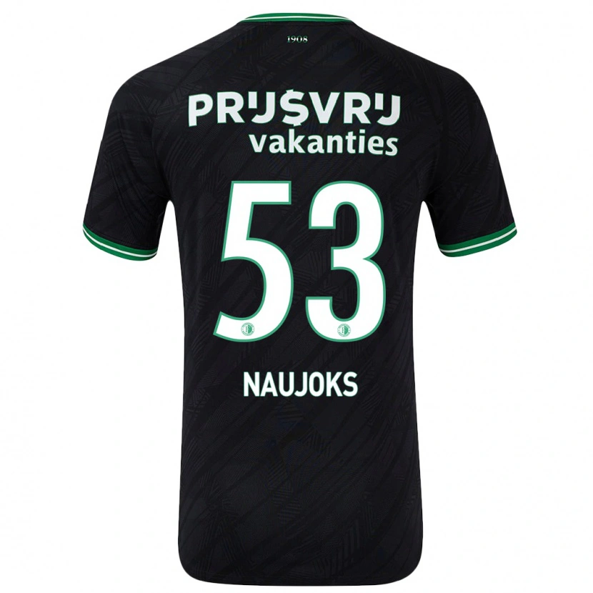 Danxen Mænd Noah Naujoks #53 Sort Grøn Udebane Spillertrøjer 2024/25 Trøje T-Shirt