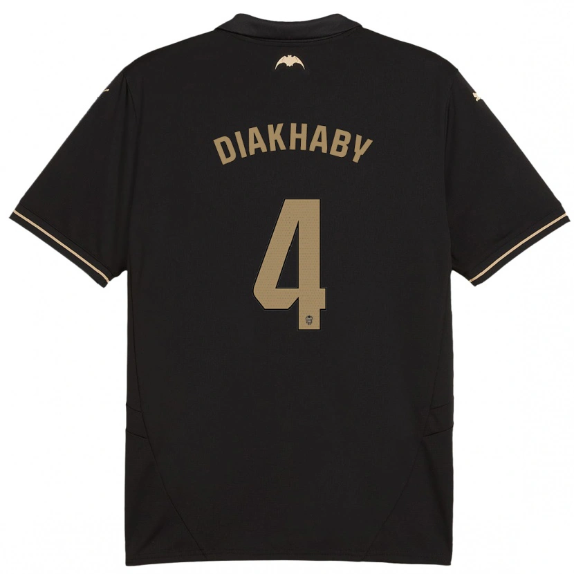Danxen Mænd Mouctar Diakhaby #4 Sort Udebane Spillertrøjer 2024/25 Trøje T-Shirt