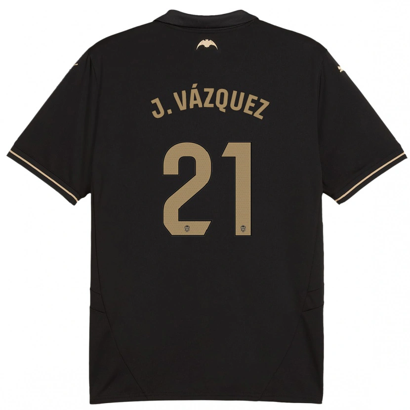 Danxen Mænd Jesús Vázquez #21 Sort Udebane Spillertrøjer 2024/25 Trøje T-Shirt
