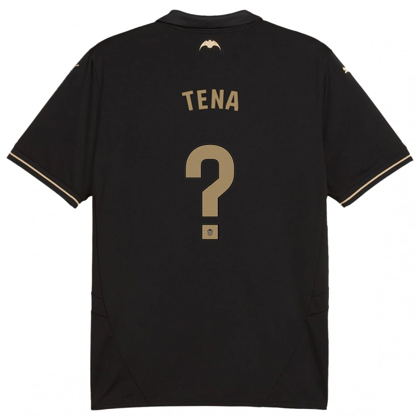 Danxen Mænd Javier Tena #0 Sort Udebane Spillertrøjer 2024/25 Trøje T-Shirt