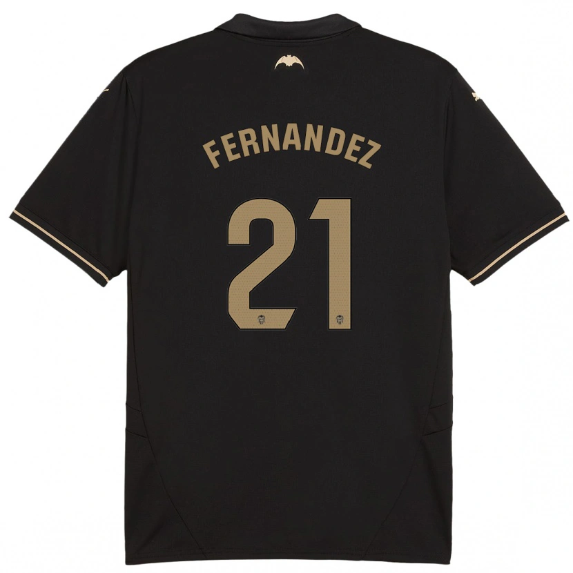 Danxen Mænd Estela Fernández #21 Sort Udebane Spillertrøjer 2024/25 Trøje T-Shirt