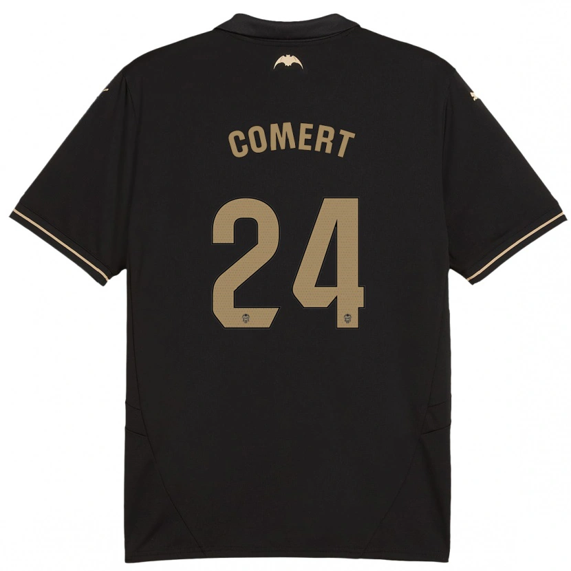 Danxen Mænd Eray Comert #24 Sort Udebane Spillertrøjer 2024/25 Trøje T-Shirt