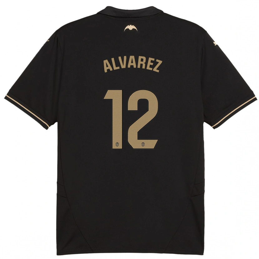 Danxen Mænd Sofia Alvarez #12 Sort Udebane Spillertrøjer 2024/25 Trøje T-Shirt
