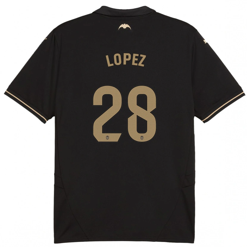 Danxen Mænd Saray Lopez #28 Sort Udebane Spillertrøjer 2024/25 Trøje T-Shirt