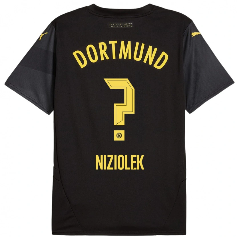 Danxen Mænd Alex Niziolek #0 Sort Gul Udebane Spillertrøjer 2024/25 Trøje T-Shirt