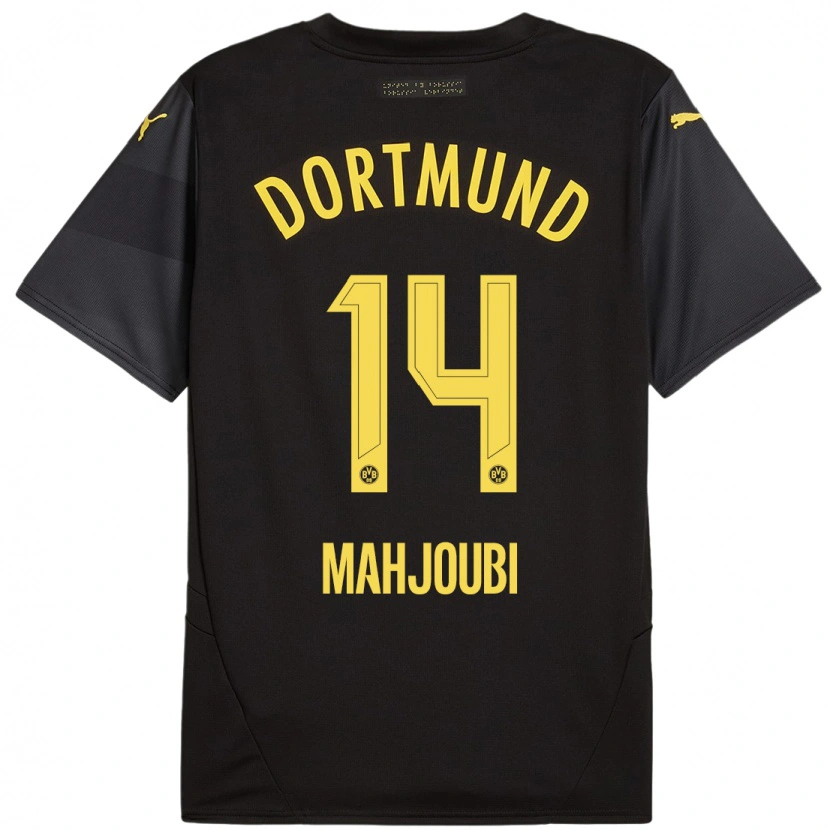 Danxen Mænd Anas Mahjoubi #14 Sort Gul Udebane Spillertrøjer 2024/25 Trøje T-Shirt