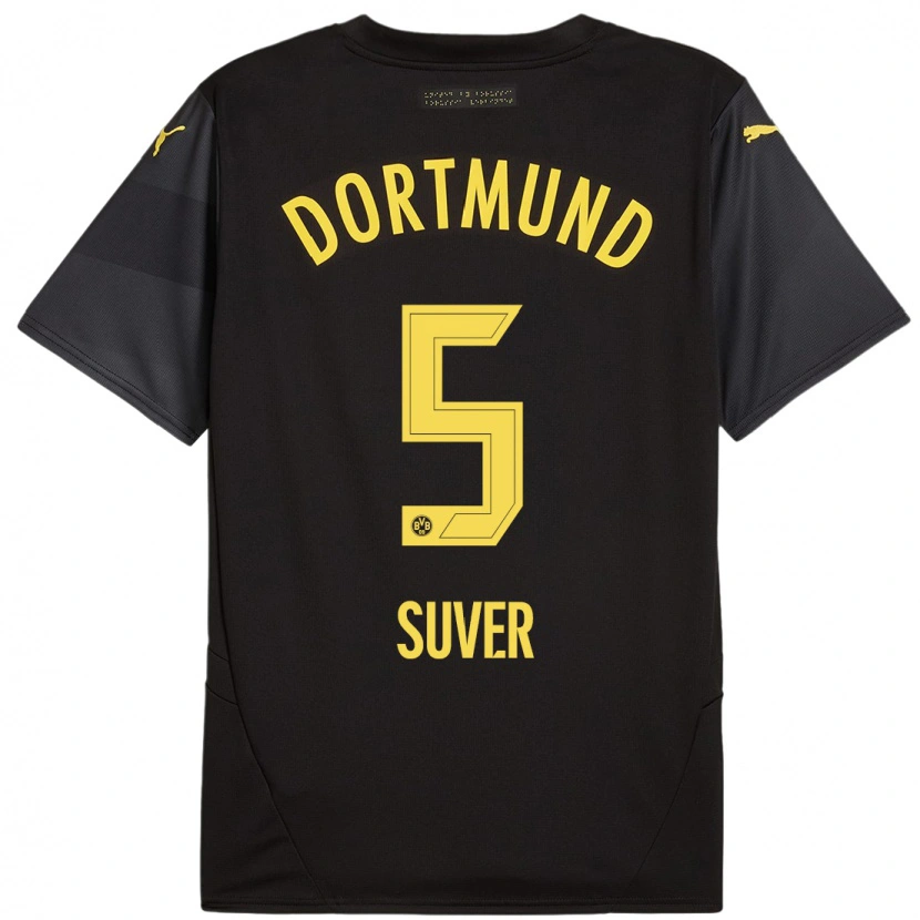 Danxen Mænd Mario Suver #5 Sort Gul Udebane Spillertrøjer 2024/25 Trøje T-Shirt