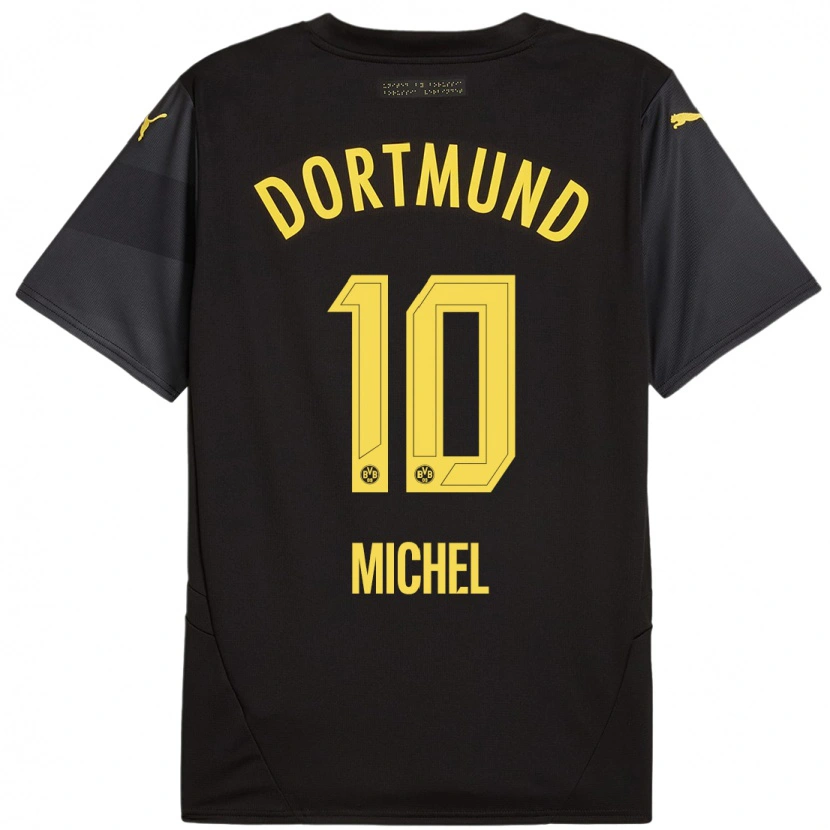 Danxen Mænd Falko Michel #10 Sort Gul Udebane Spillertrøjer 2024/25 Trøje T-Shirt