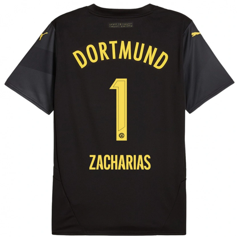 Danxen Mænd Marlon Zacharias #1 Sort Gul Udebane Spillertrøjer 2024/25 Trøje T-Shirt