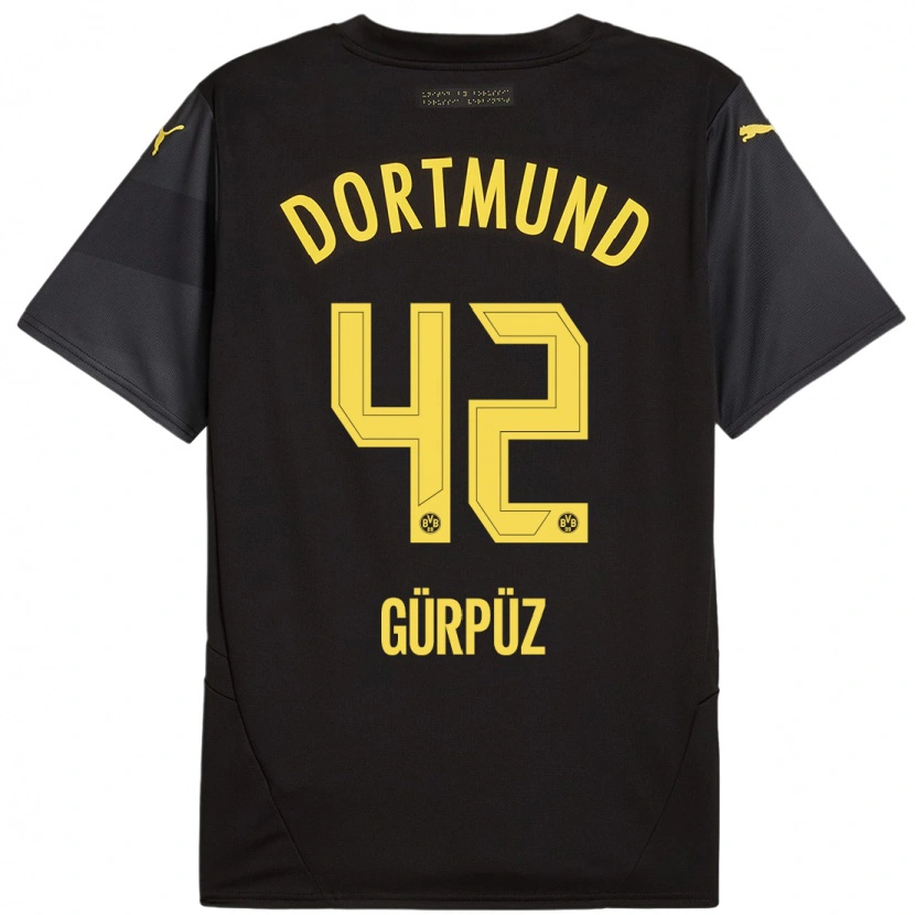 Danxen Mænd Goktan Gurpuz #42 Sort Gul Udebane Spillertrøjer 2024/25 Trøje T-Shirt