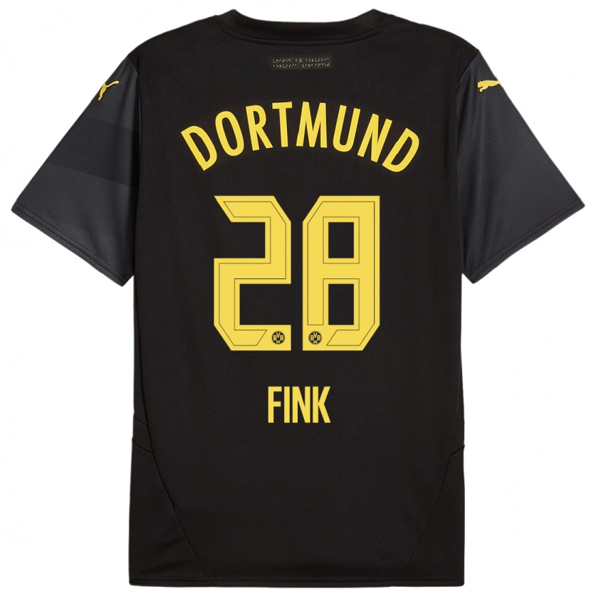 Danxen Mænd Bradley Fink #28 Sort Gul Udebane Spillertrøjer 2024/25 Trøje T-Shirt