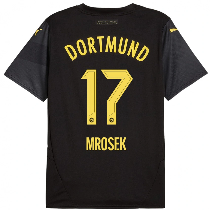 Danxen Mænd Noah Mrosek #17 Sort Gul Udebane Spillertrøjer 2024/25 Trøje T-Shirt