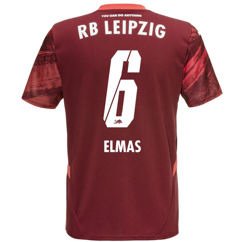 Danxen Mænd Eljif Elmas #6 Bourgogne Udebane Spillertrøjer 2024/25 Trøje T-Shirt