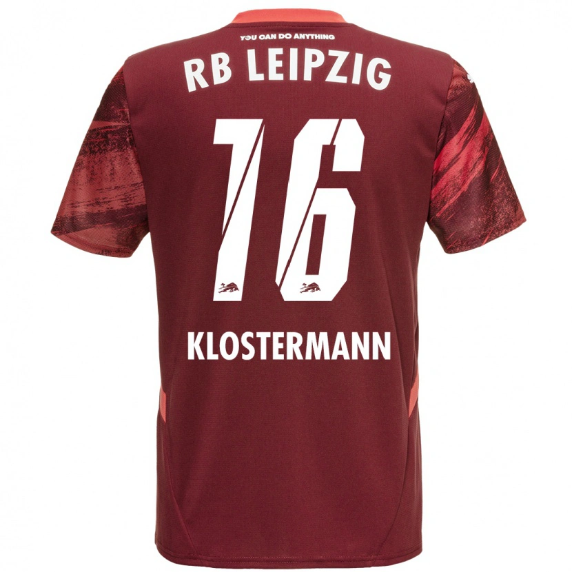 Danxen Mænd Lukas Klostermann #16 Bourgogne Udebane Spillertrøjer 2024/25 Trøje T-Shirt