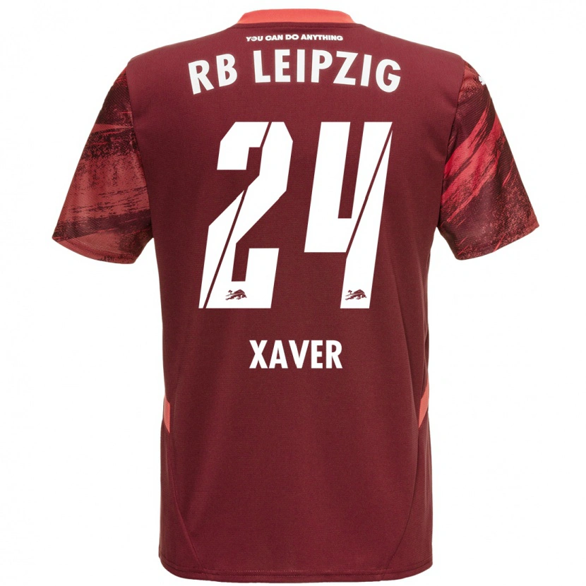 Danxen Mænd Xaver Schlager #24 Bourgogne Udebane Spillertrøjer 2024/25 Trøje T-Shirt