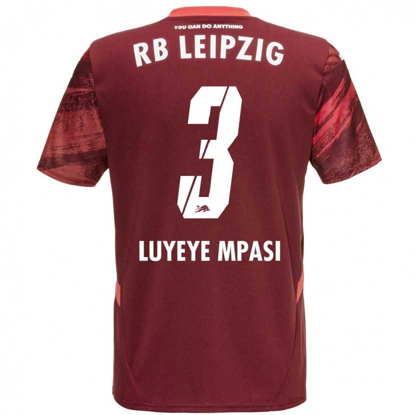 Danxen Mænd Seal Luyeye Mpasi #3 Bourgogne Udebane Spillertrøjer 2024/25 Trøje T-Shirt