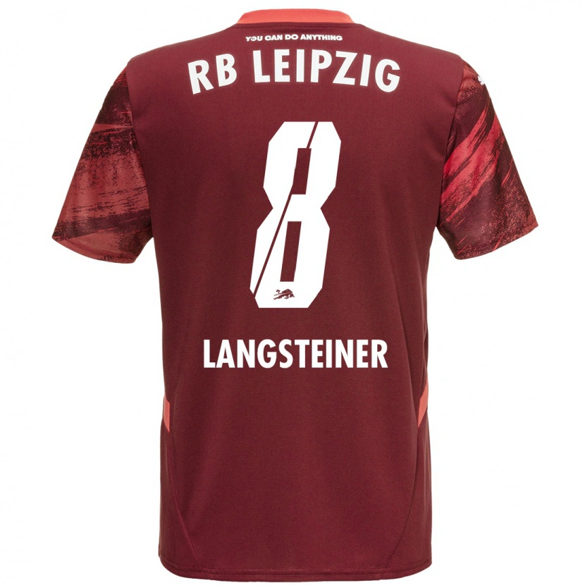Danxen Mænd Toni Langsteiner #8 Bourgogne Udebane Spillertrøjer 2024/25 Trøje T-Shirt