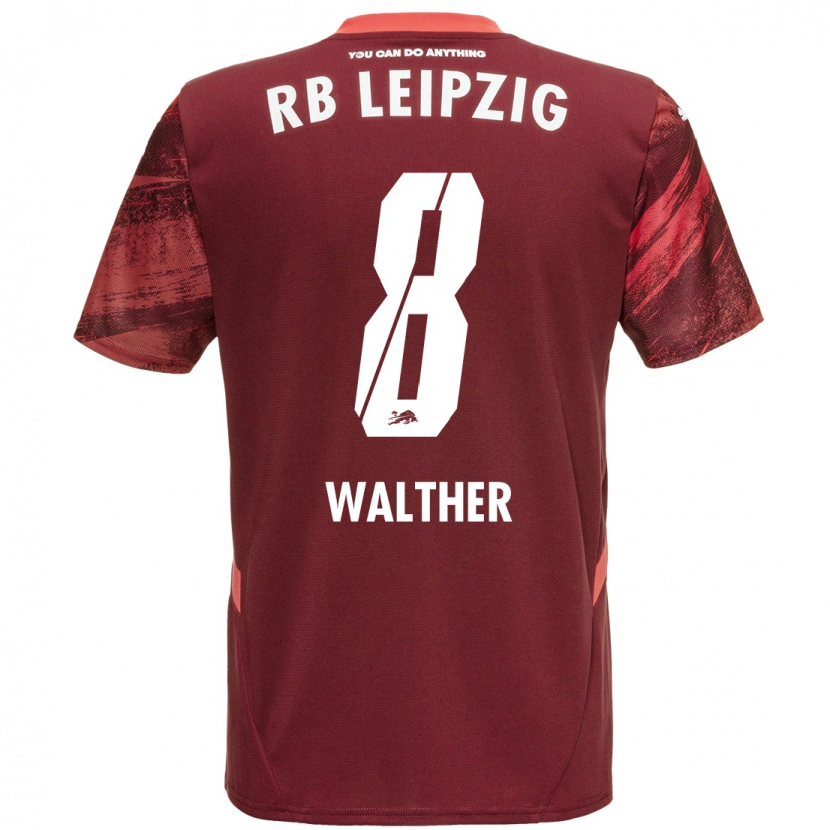 Danxen Mænd Kofi Walther #8 Bourgogne Udebane Spillertrøjer 2024/25 Trøje T-Shirt