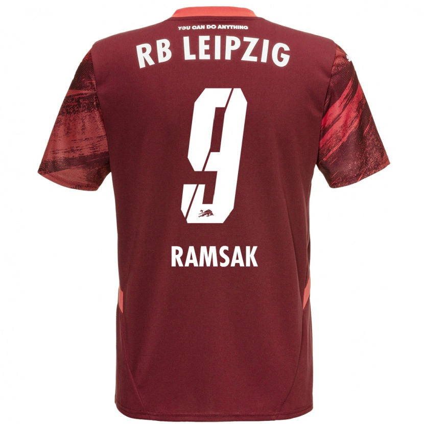Danxen Mænd Robert Ramsak #9 Bourgogne Udebane Spillertrøjer 2024/25 Trøje T-Shirt