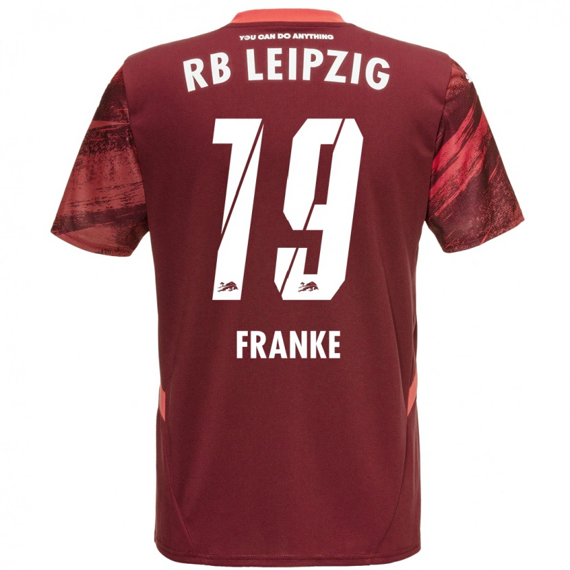 Danxen Mænd Lenny Franke #19 Bourgogne Udebane Spillertrøjer 2024/25 Trøje T-Shirt
