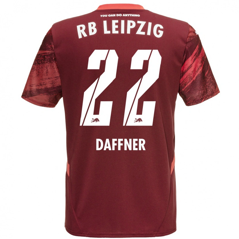 Danxen Mænd Felix Daffner #22 Bourgogne Udebane Spillertrøjer 2024/25 Trøje T-Shirt