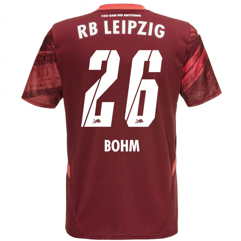 Danxen Mænd Pepe Böhm #26 Bourgogne Udebane Spillertrøjer 2024/25 Trøje T-Shirt