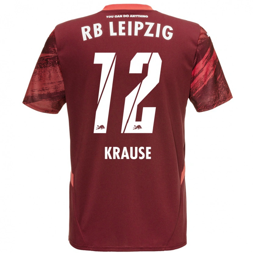 Danxen Mænd Arno Krause #12 Bourgogne Udebane Spillertrøjer 2024/25 Trøje T-Shirt