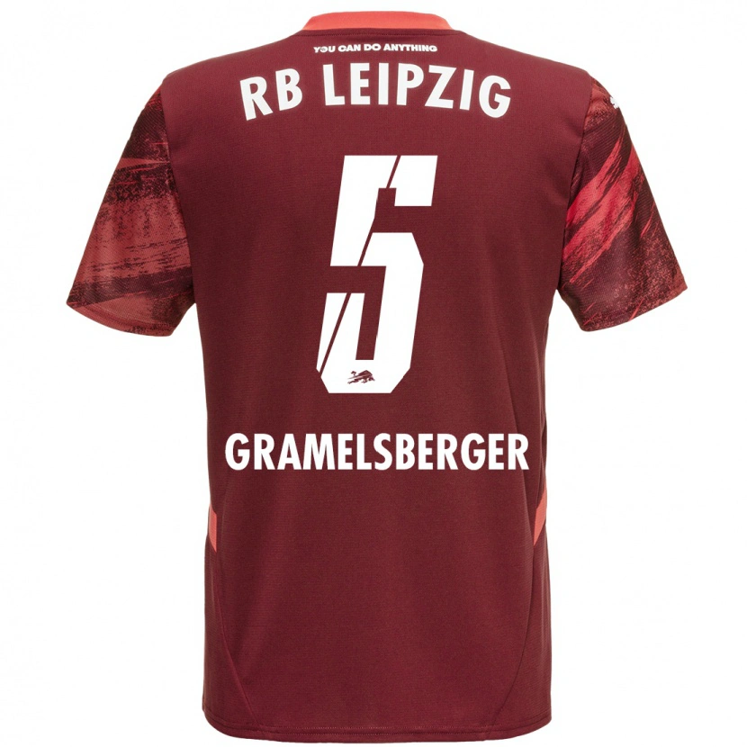 Danxen Mænd Lennert Gramelsberger #5 Bourgogne Udebane Spillertrøjer 2024/25 Trøje T-Shirt