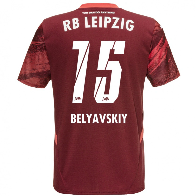 Danxen Mænd David Belyavskiy #15 Bourgogne Udebane Spillertrøjer 2024/25 Trøje T-Shirt