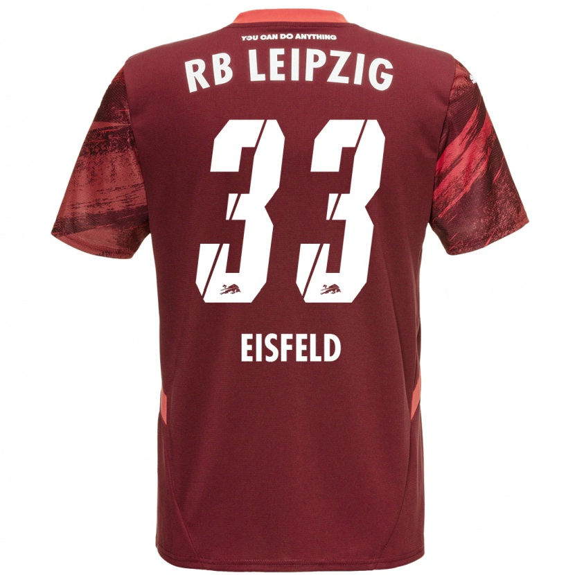 Danxen Mænd Tom Eisfeld #33 Bourgogne Udebane Spillertrøjer 2024/25 Trøje T-Shirt