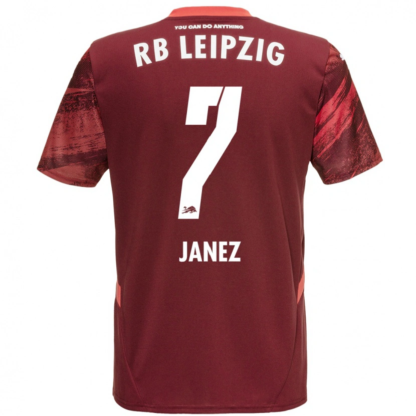 Danxen Mænd Korina Lara Janež #7 Bourgogne Udebane Spillertrøjer 2024/25 Trøje T-Shirt