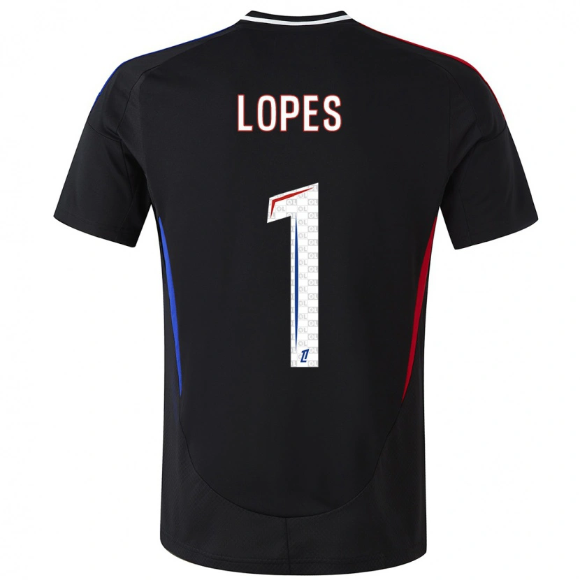 Danxen Mænd Anthony Lopes #1 Sort Udebane Spillertrøjer 2024/25 Trøje T-Shirt
