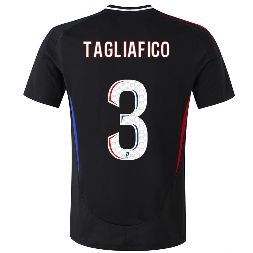 Danxen Mænd Nicolás Tagliafico #3 Sort Udebane Spillertrøjer 2024/25 Trøje T-Shirt