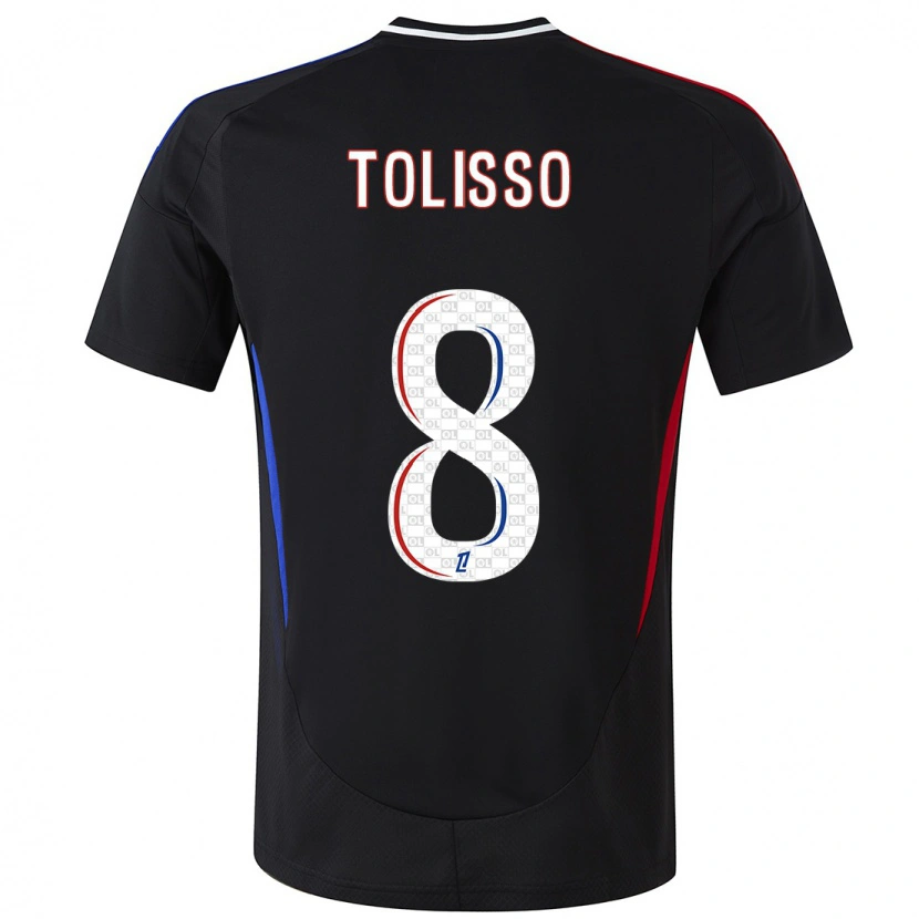 Danxen Mænd Corentin Tolisso #8 Sort Udebane Spillertrøjer 2024/25 Trøje T-Shirt